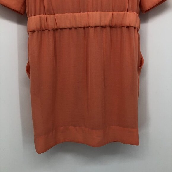 By Malene Birger Peach  Crepe Maryam Dress gold zipper pockets elastic waistband - Picture 11 of 16